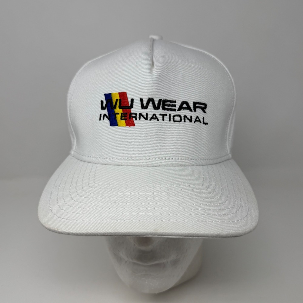 Wu‎ Wear International Snapback Hat White Embroidered Logo Cotton Hip Hop Cap